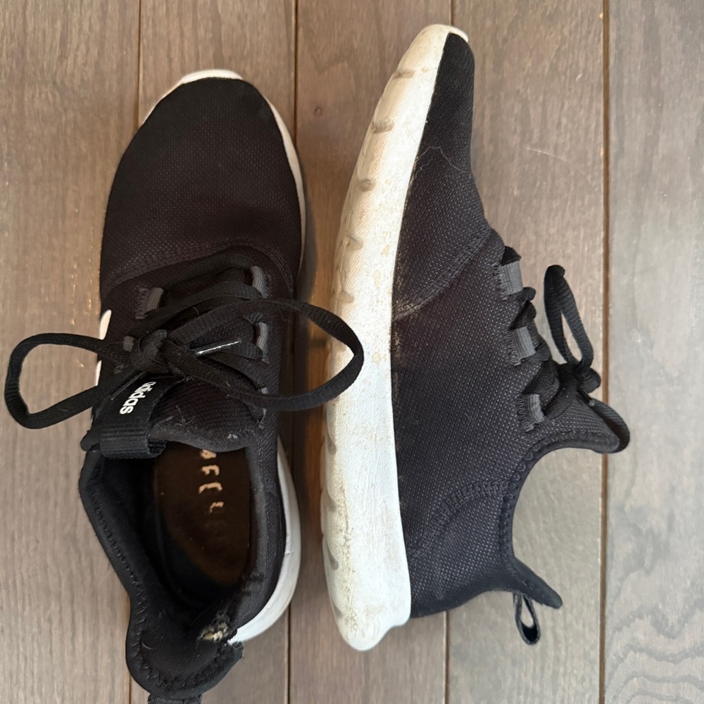 Adidas Black Sneakers with White Soles